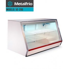 VITRINA METALFRIO 2 METROS, ILUMINACIÓN INTERIOR, VIDRIO FRONTAL TEMPLADO, PUERTA TRASERA DESLIZABLE.