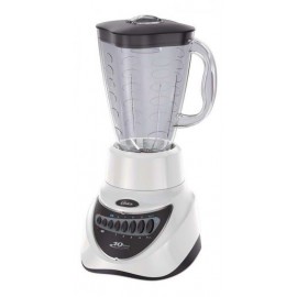 LICUADORA OSTER 10 VELOCIDADES 5 ALTAS Y 5 BAJAS, BASE REDONDA CROMADA, VASO PLÁSTICO, BLANCA.