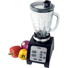 LICUADORA OSTER REVERSIBLE , CUCHILLAS PICA HIELO EN FORMA DE S, NEGRA.